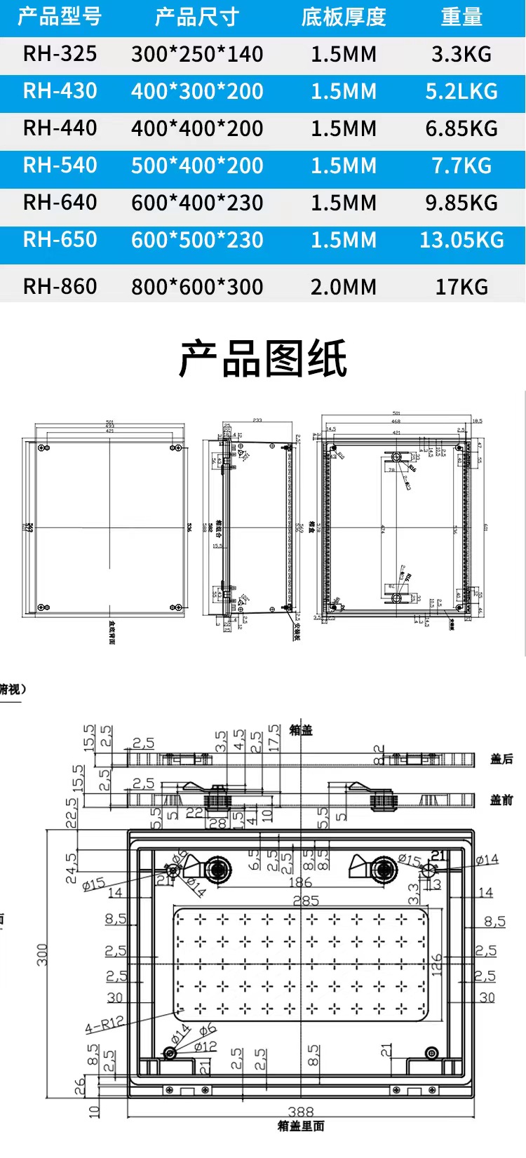 IP65 Waterproof Customised Fibreglass Distribution Box for FTTH SMC Temperature -50 85