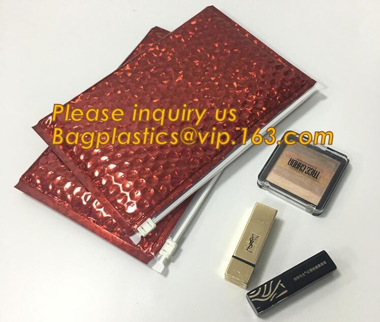 Cosmetic Slider Zip lockkk Bubble Bags Bubble Slide Pouch,Zip lockkk esd bubble bag bubble packaging wrap cosmetic pouch slide