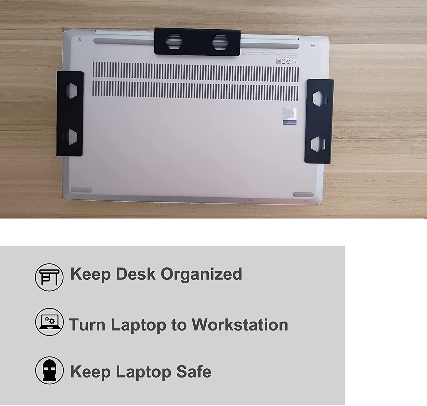 Single Tier Metal Under Desk Laptop/Keyboard Storage Mount with Screw and Bracket