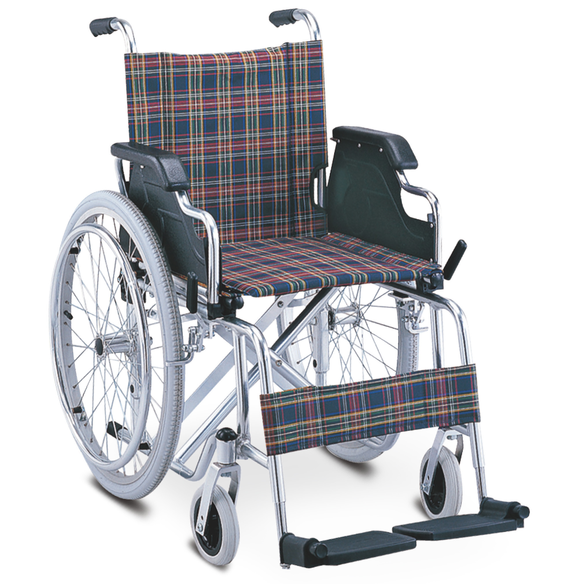 Economic Friendly Affordable Aluminum Manual Wheelchair Solid Castor Pneumatic Rear Wheel