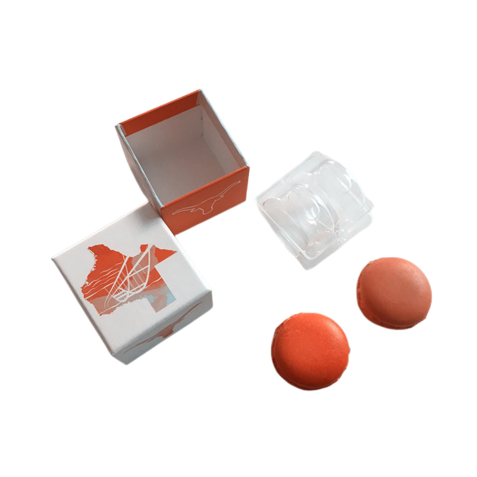 2pcs Nice Printing Macaron Packaging Box Kraft Paper with Plastic Inner Tray