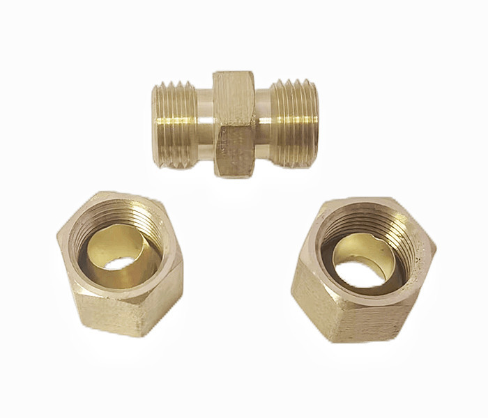 CNC Compression Union Brass Pipe Fittings 3/8'' X 3/8''