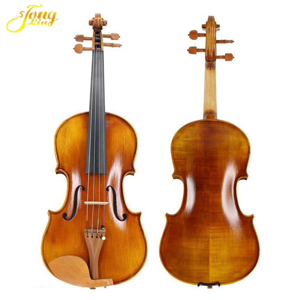 Professional golden yellow natural flame maple handmade violin VA-303 caterina middle grade Handmade violin