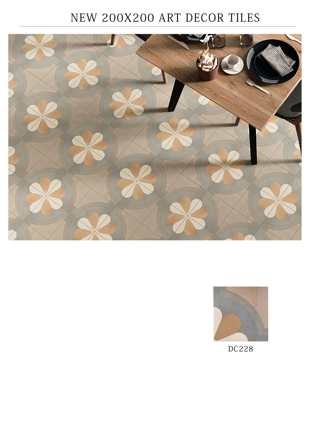 Acid-Resistance Brown 200x200mm Inside Floor Ceramic Rustic Tile For Design And Dining Room