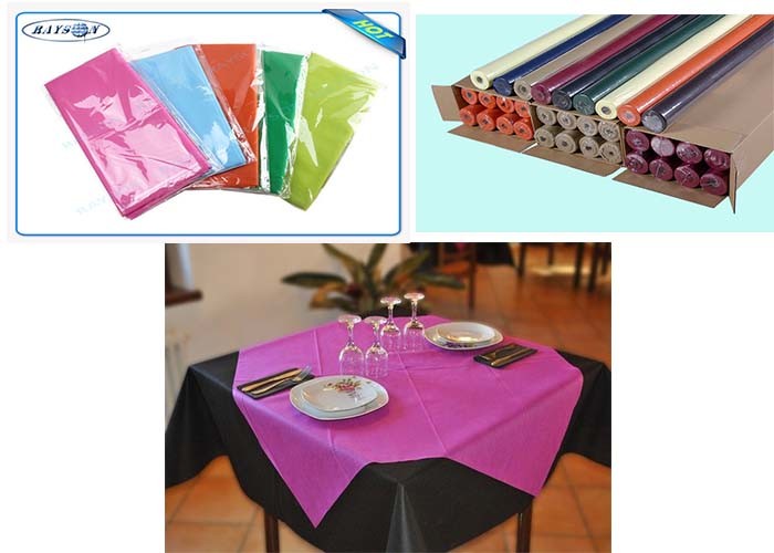 Restaurant Pre Cut Polypropylene Non Woven Tablecloth Roll Multi Colored