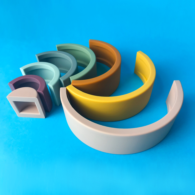 Educational Infant Stacking Toy BPA Free Rainbow Silicone Stacker Food Grade