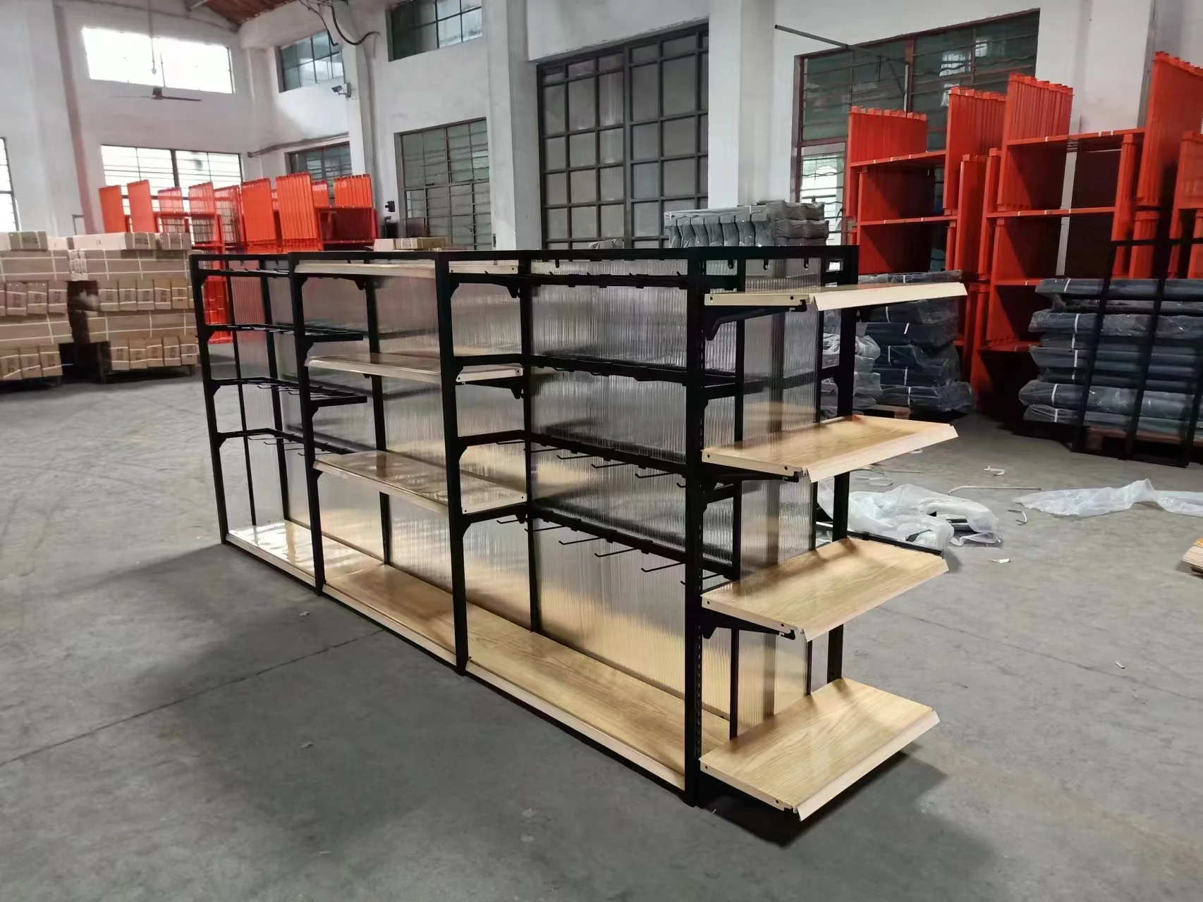 Best Selling Factory customized color size metal heavy duty stands steel rack for grocery store shelves