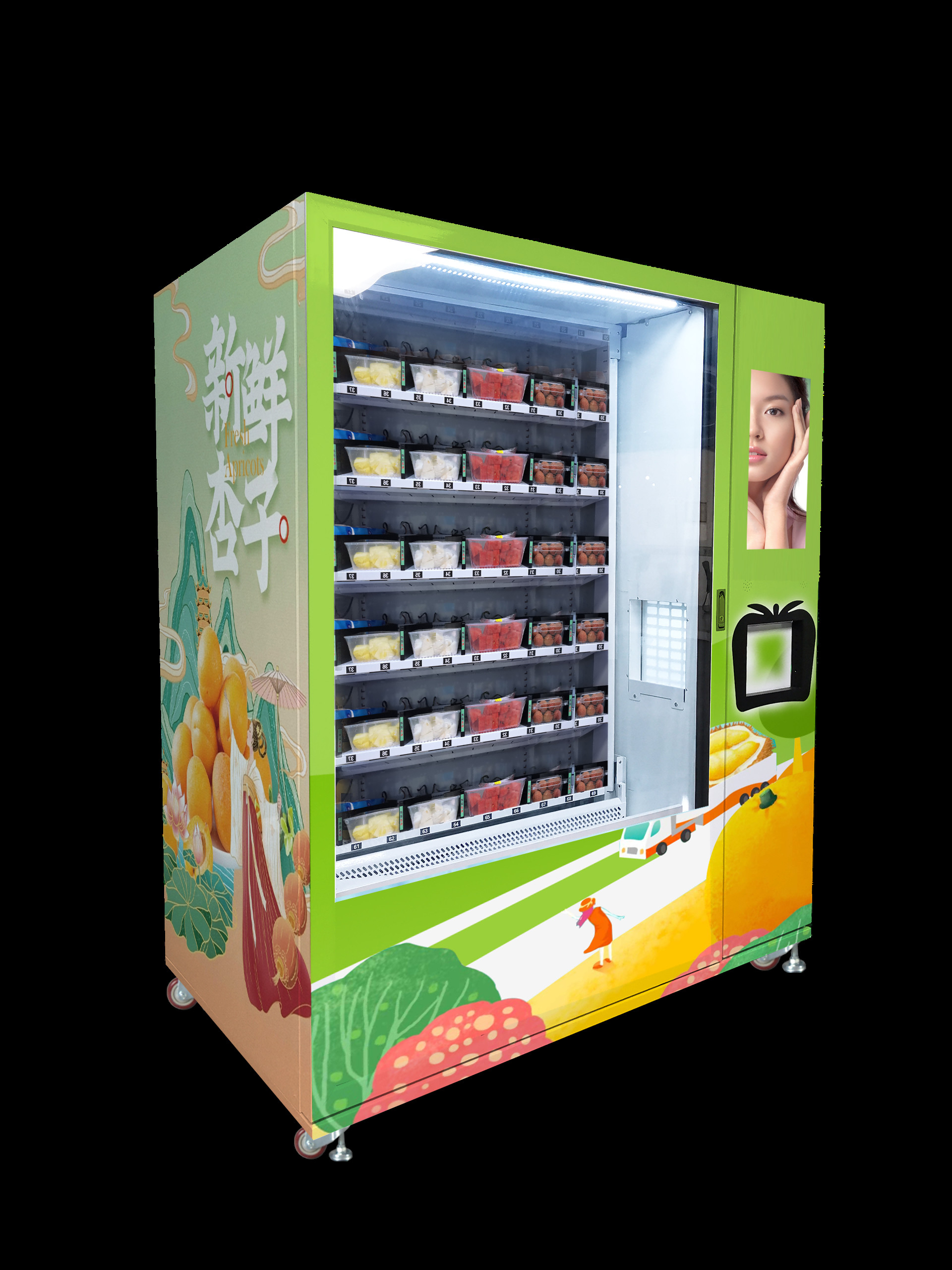 Middle Pick Up Cut Fruit Salad Box Health Vending Machine Push Board Elevator