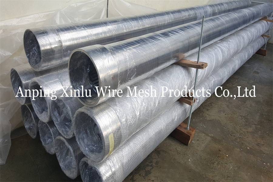 14" SS316L Johnson Type Vee Wire Water Well Screen Pipe With Male / Female Threaded Ends