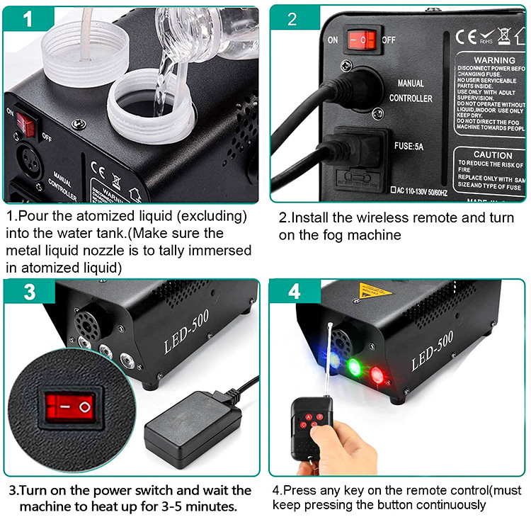 Stage Effect Fog Smoke Machine For Party 500w Low Fog Machine Atmosphere Effect