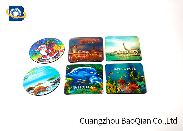 Round / Square Shape Custom Drink Coasters 3D Lenticular UV Offset CMYK Printing