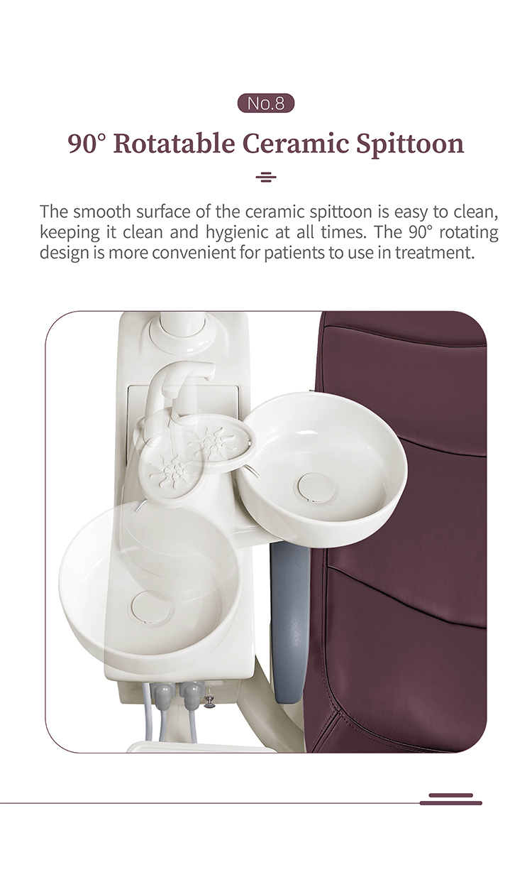 Class II Dental Unit Chair Grey With Rotatable Unit Box