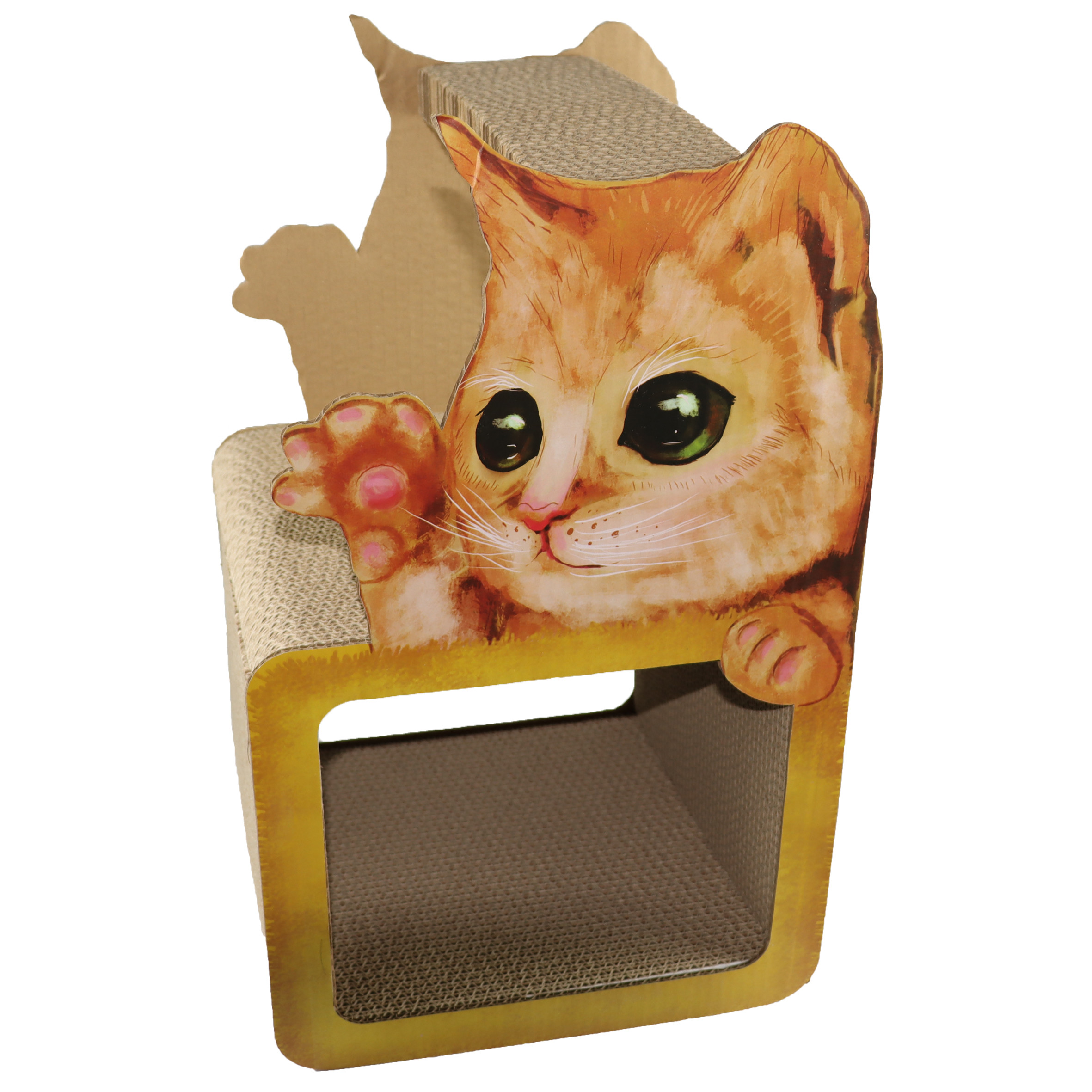 Castle Cardboard Cat Scratcher Bed House Scratching Houses Cozy Space Multiple Layers 51.5x31x11CM