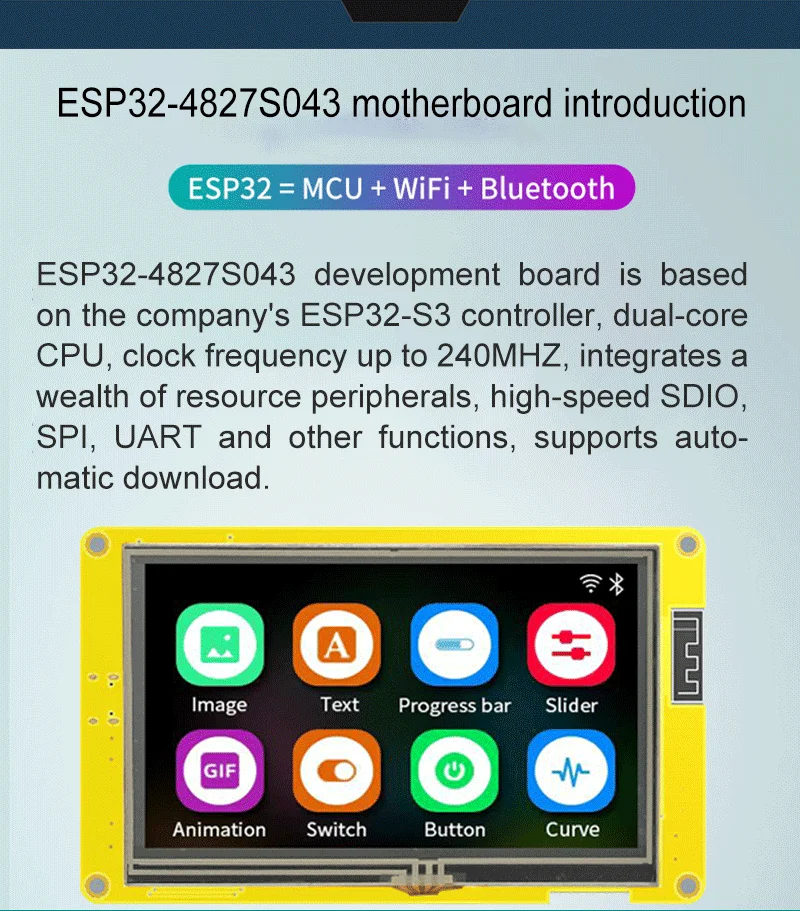 Upgrade Your Display with ESP32 Display Module 4.3 Inch Screen high Resolution