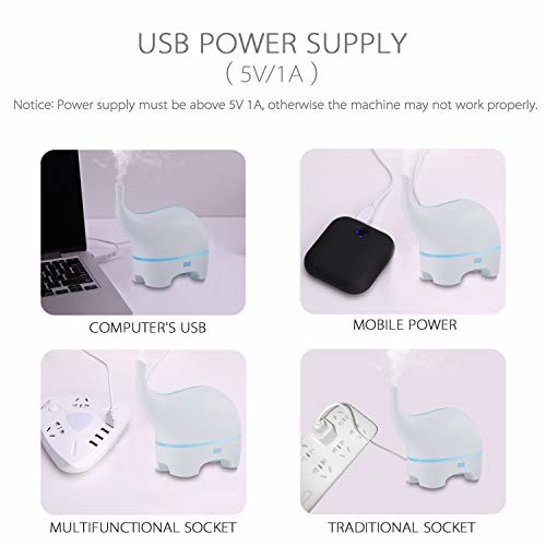 White Elephant 120ml Ultrasonic Aroma Diffuser For Baby Room