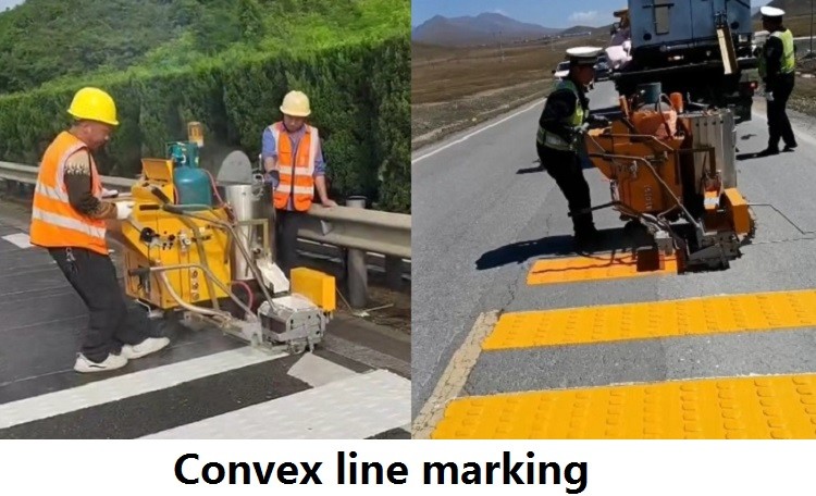 Battery Driving Thermoplastic Road Line Marking Machine For Convex Line And Horizontal Line