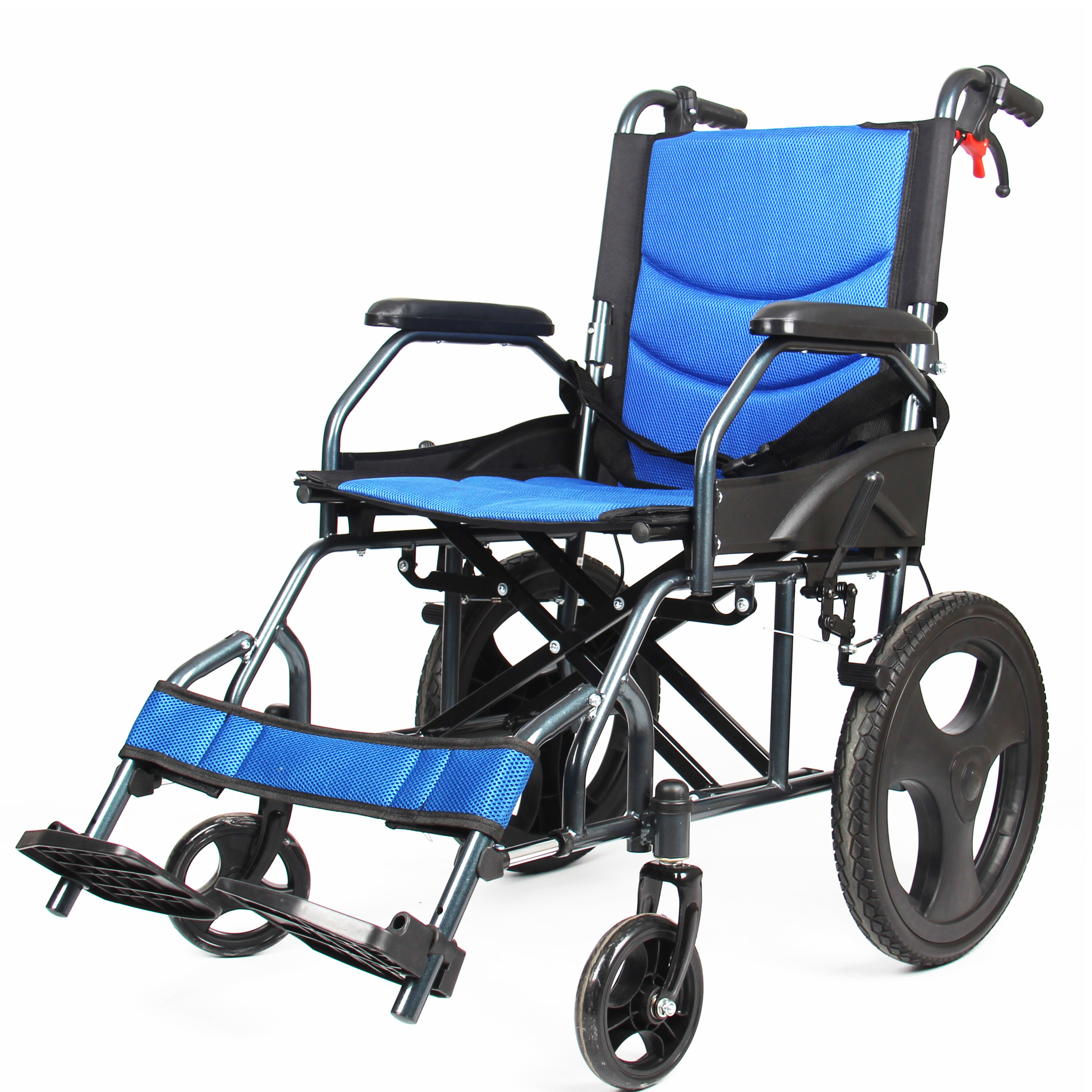 Easy Carry Foldable Aluminum Manual Wheelchair With Flip Up Armrest