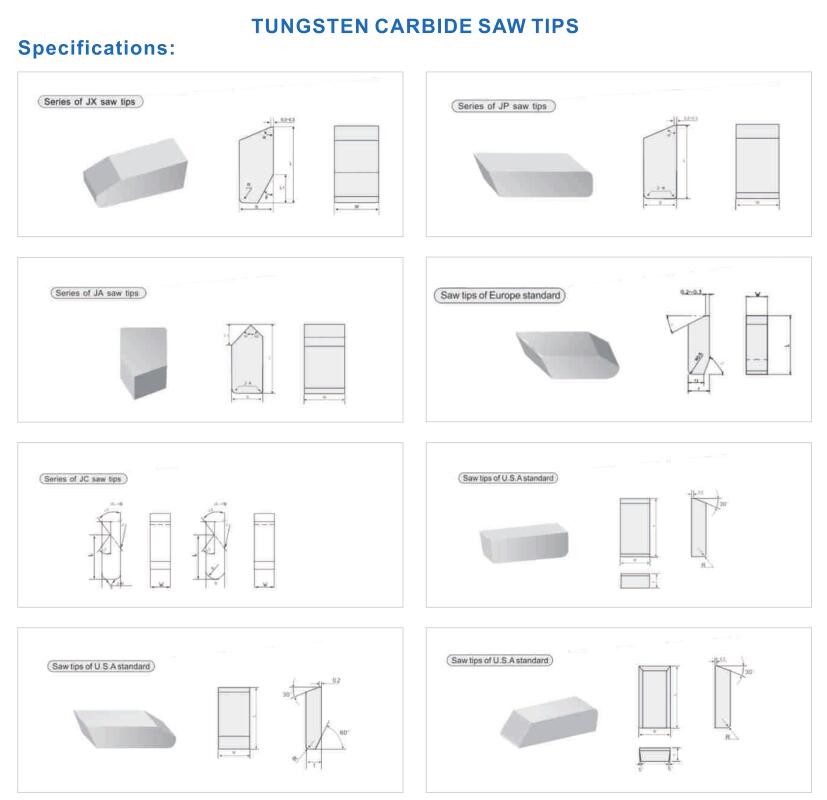 Various Sizes Carbide Woodturning Tips , YG6 Carbide Tips For Saw Blades
