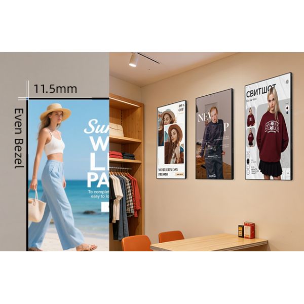 High Resolution LCD Digital Signage Screen Advertising Display Boards 500cd/m2