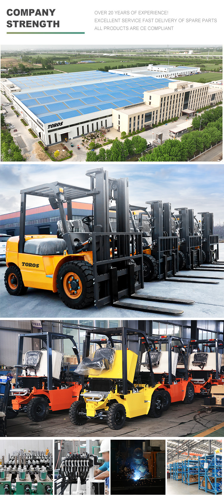 Industrial 2-3Ton Diesel Counterbalance Forklift Material Handling