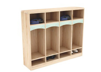 three level wooden kids school cabinet bag shelf with good quality