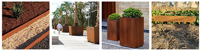 corten steel pot