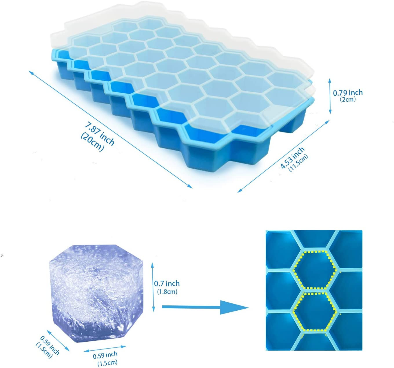 Nontoxic Flexible Silicone Ice Molds BPA Free Tasteless Food Grade
