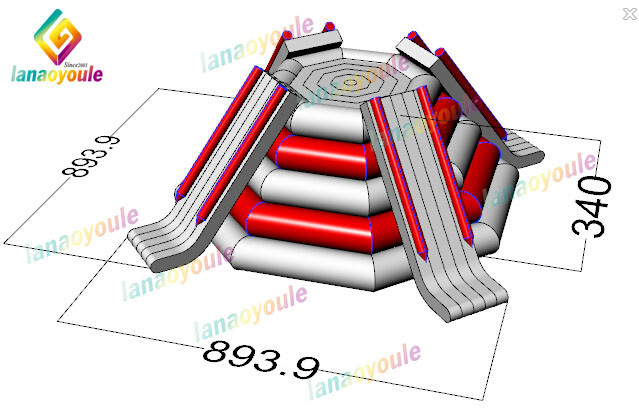 22x20mm 1300D Pvc Inflatable Water Park For Outside Activity SGS