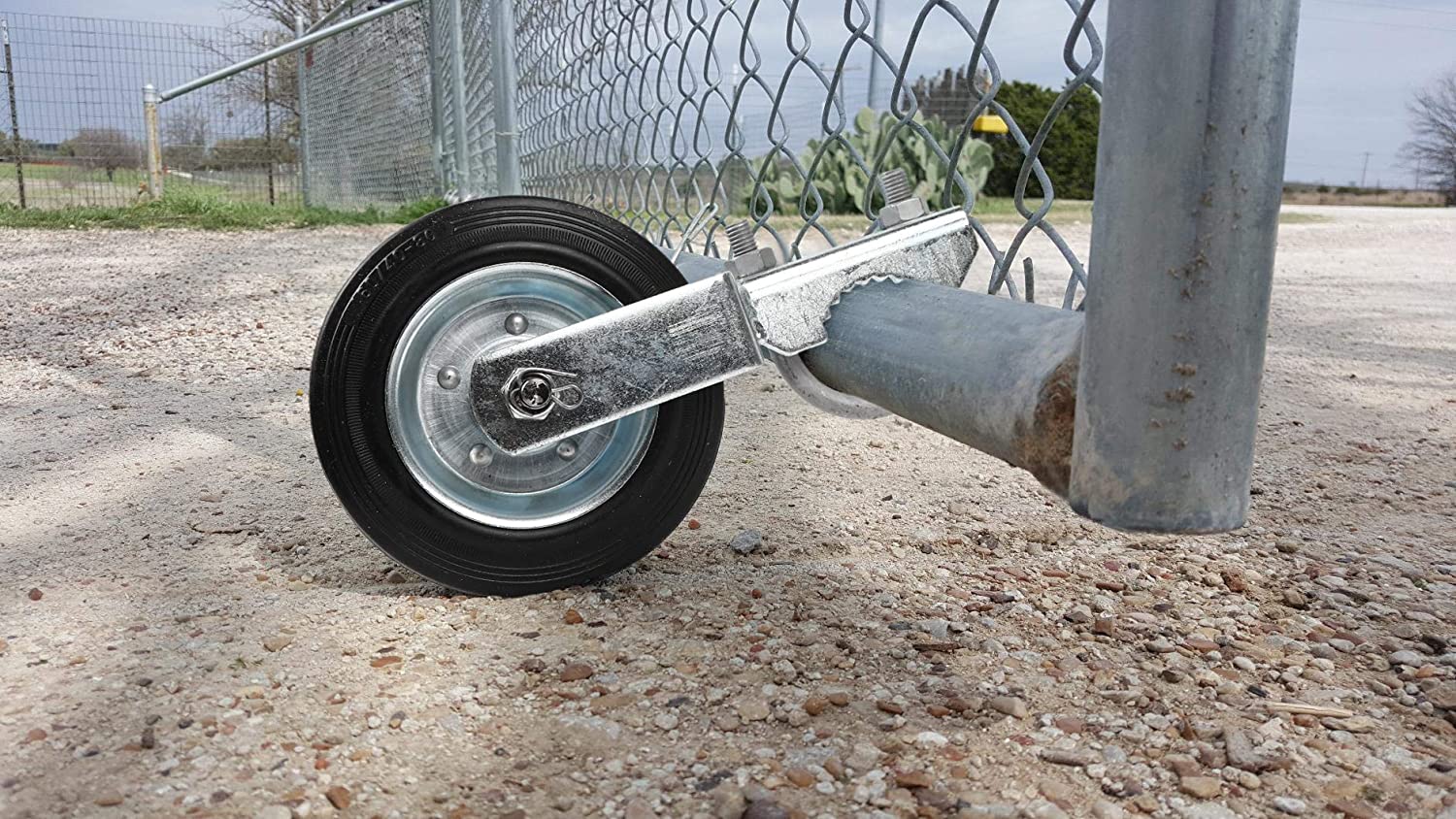 220lbs Carbon Steel Rolling Gate Wheel Carrier For Chain Link Fence Sliding Gates
