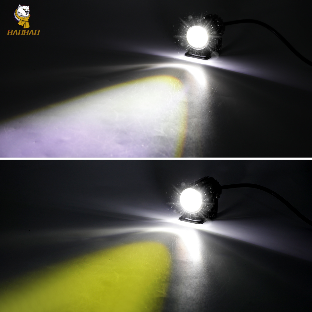 White Yellow 12v Universal Auto Lamp LED Spotlight For Motorcycle