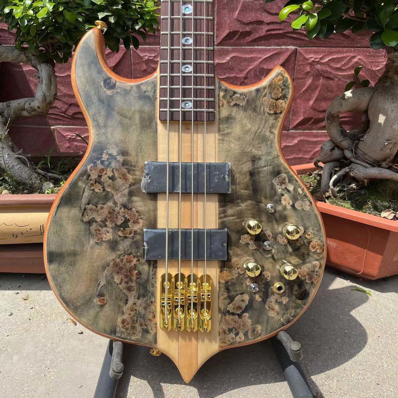 Custom Alem Grand Type 4, 5, 6 Strings Neck Through Body Electric Bass Ash Body