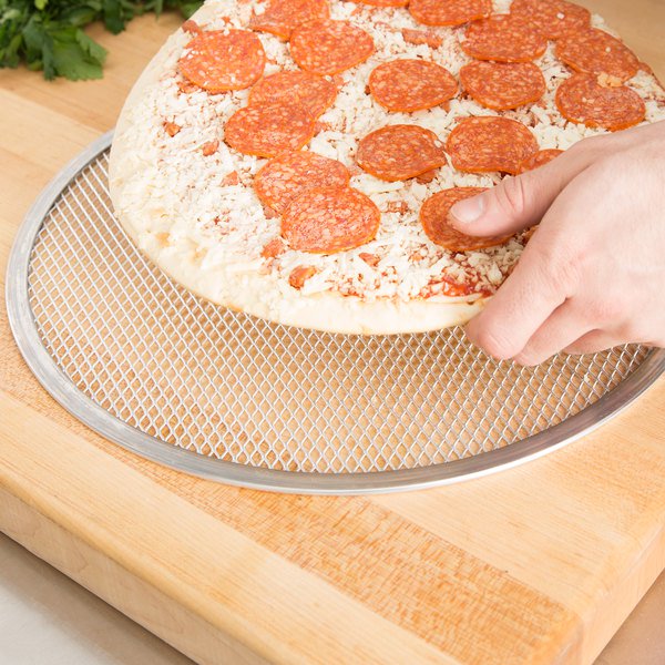 RK Bakeware China Foodservice NSF Stainless Steel Barbecue Grill Pan Pizza Screen /Aluminum Mesh Pizza Trays 0
