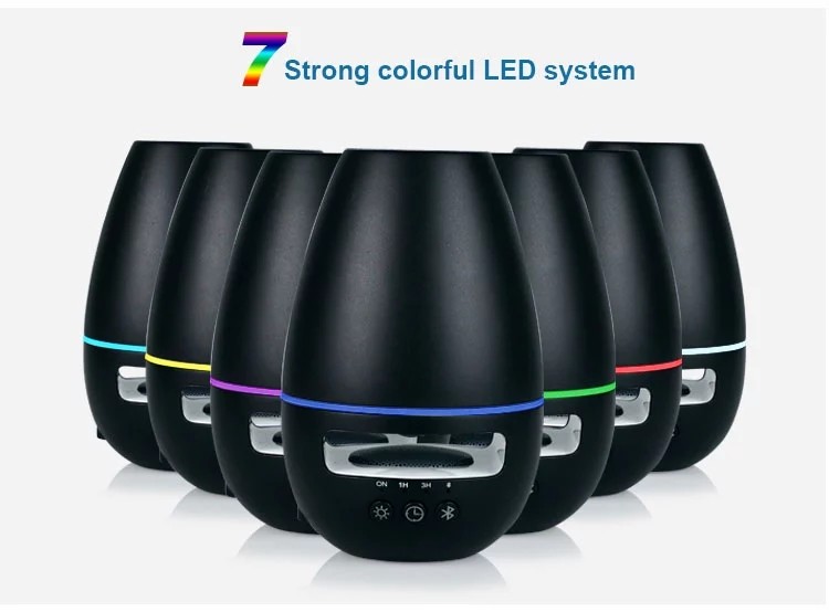 Super Quite Bluetooth Aroma Diffuser With 7 Color Changing Light