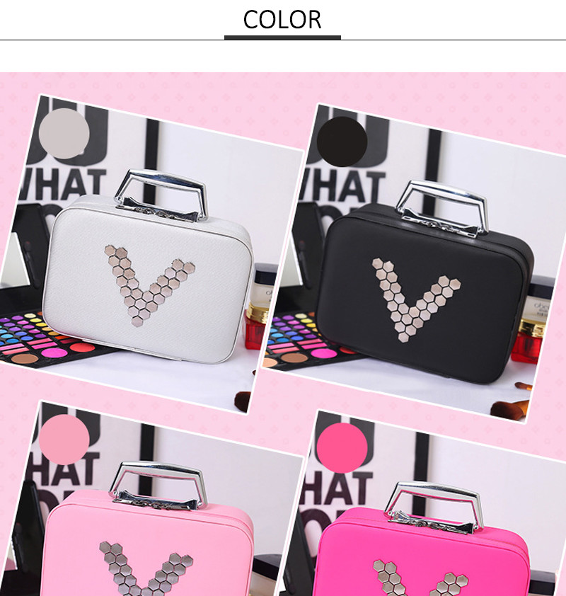 Korean Style Square PU H16Cm Cosmetics Storage Box