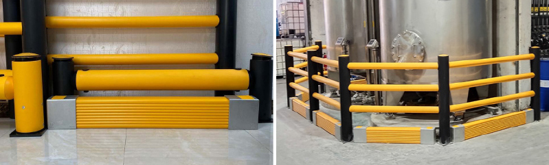 Ground Safety Barrier, Rack End Corner Protector, Warehouse Storage Rack Flexible Anti-Collision System