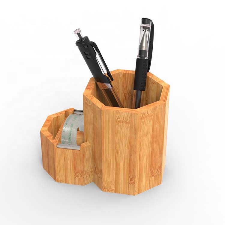 Organize Your Office Desk with this Multifunctional Bamboo Stylus Holder 11.4*7.8*9cm