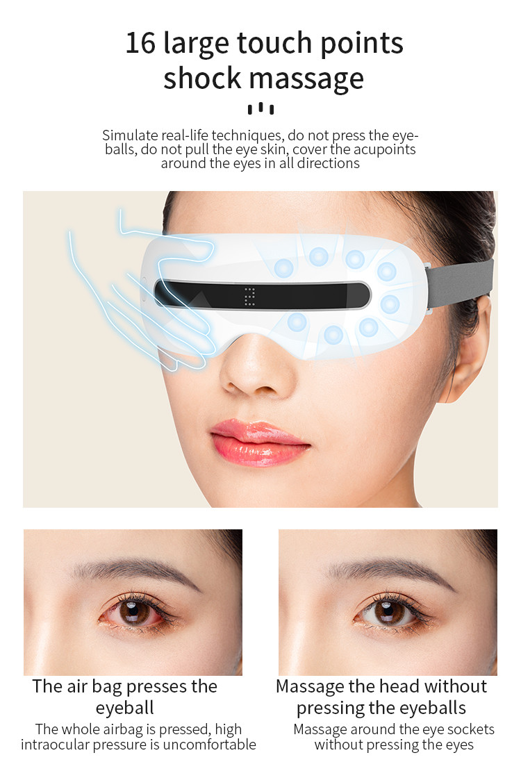 750mAh Rechargeable Tapping Wireless Eye Massager Eye Acupoint With Heating