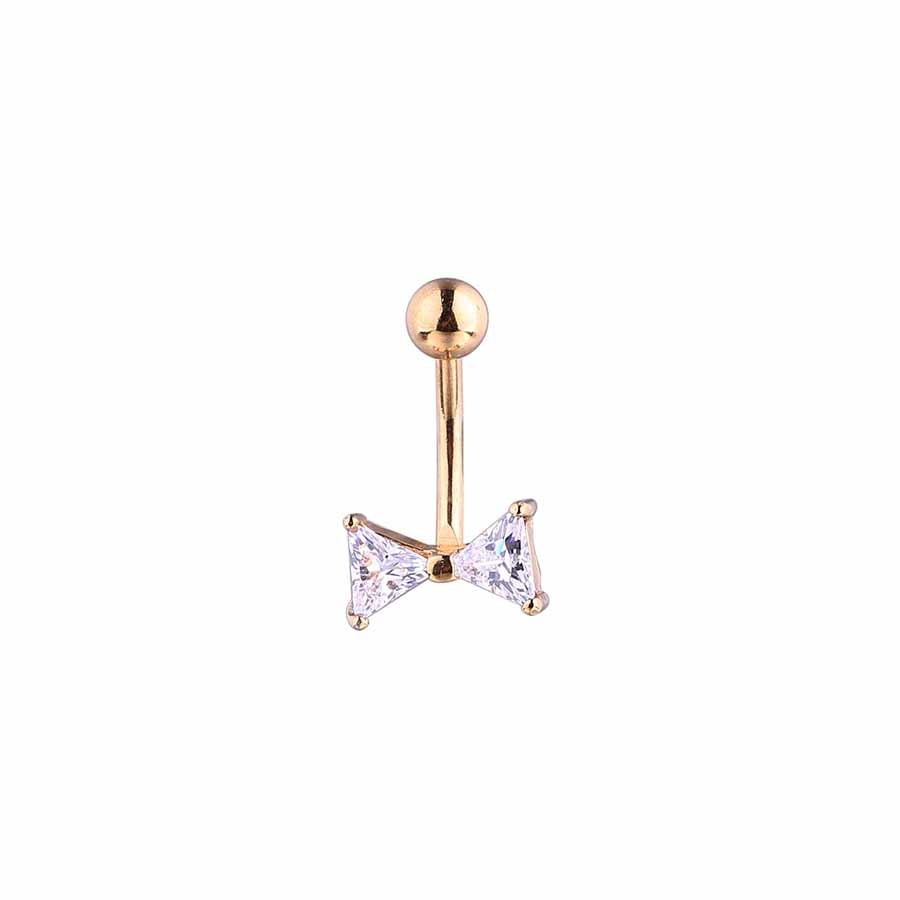 Internally Thread Prong Set CZ Belly Button Ring Dangle Body Piercing Jewelry Titanium