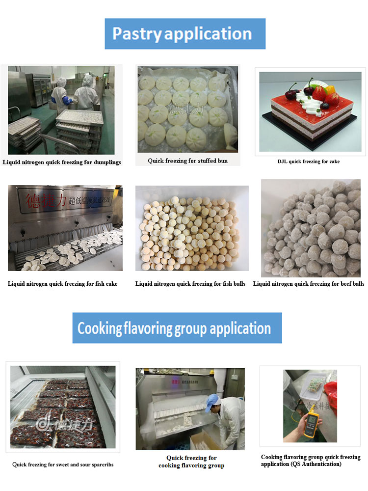 20kw Liquid Nitrogen Blast Tunnel Freezer 750kg Per Hour Minus 35c
