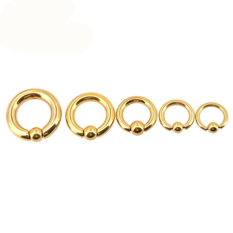 BODY PUNK Piercing Earring Ring Ear Stretcher Expander Weights BCR Gold Captive Ball Closure Nose Septum Ring 2.5mm 4mm
