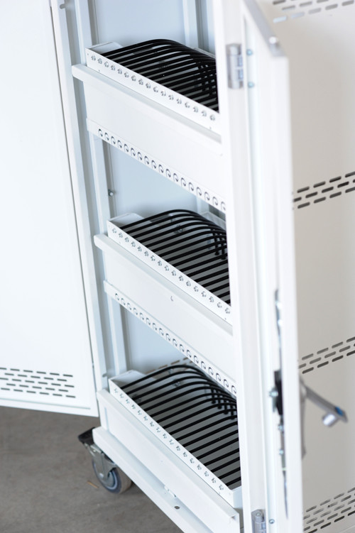 School Mobile Charging Cart 1330 * 746 * 460mm 54 Units Ipad Storage Cart With Ipad
