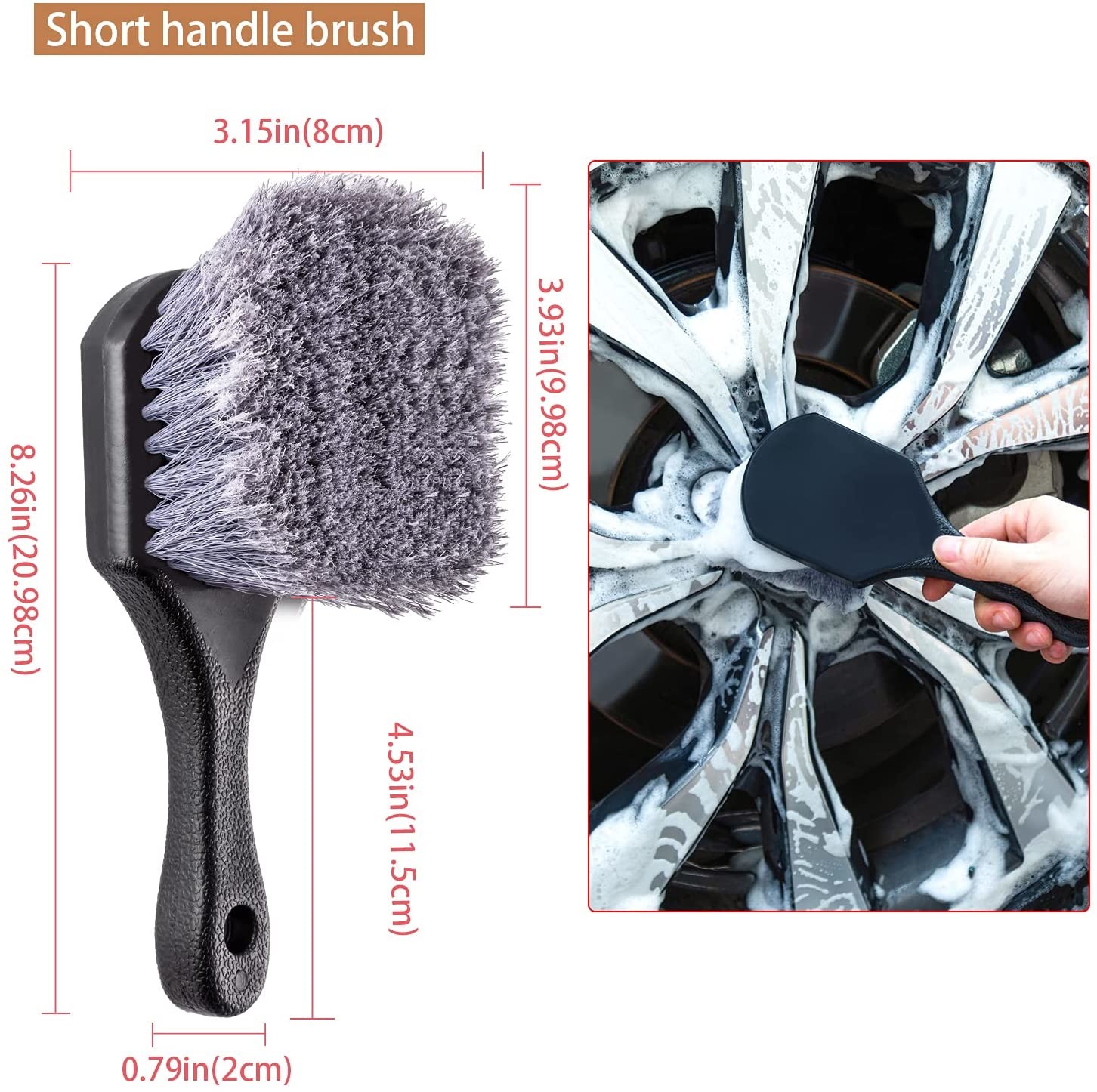 14in Car Wheel And Tire Brush Kit 12Pcs Cleaning Interior and Exterior Car