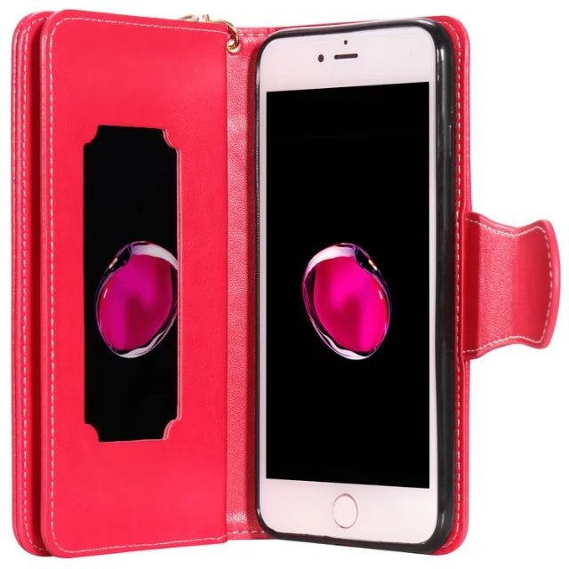 iPhone Leather Folio Book Style Case Wallet,Built-in 9 Card Slots Cash Pocket, Phone Case for iphone 7, iphone se