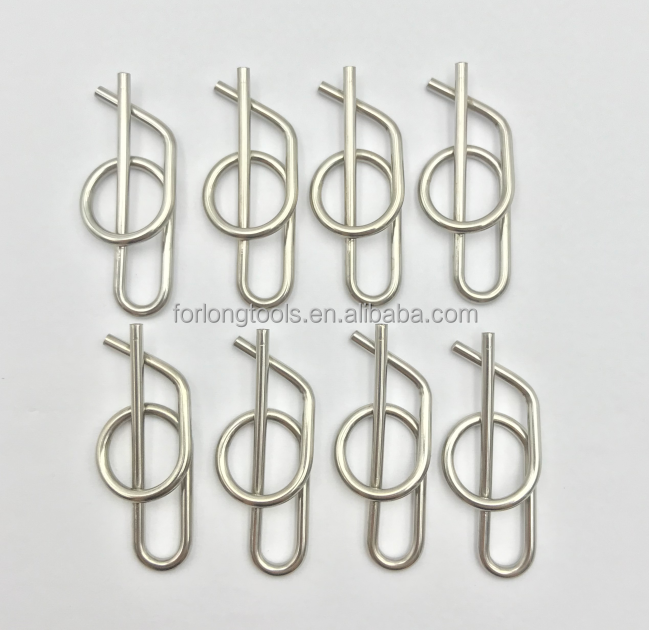 Universal Year 304 Stainless Steel 3/8'' Rue Clip and Jacobs Ladder Pins with 304 Stainless Steel Construction