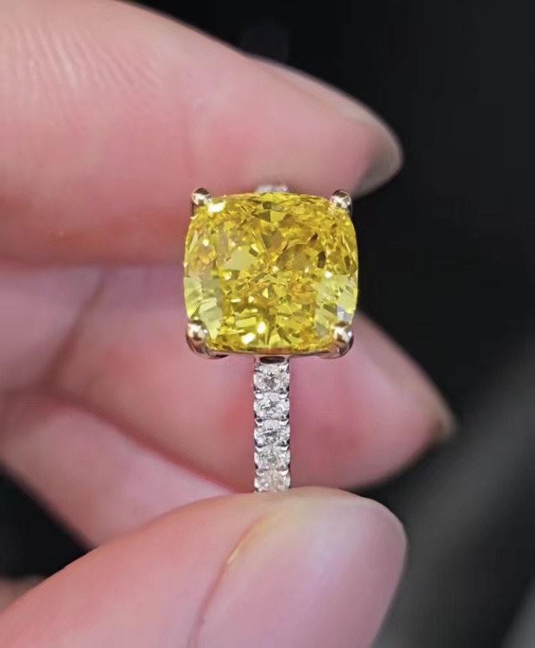 Yellow Diamond Lab Grown Diamond Rings Engagement Wedding Ring