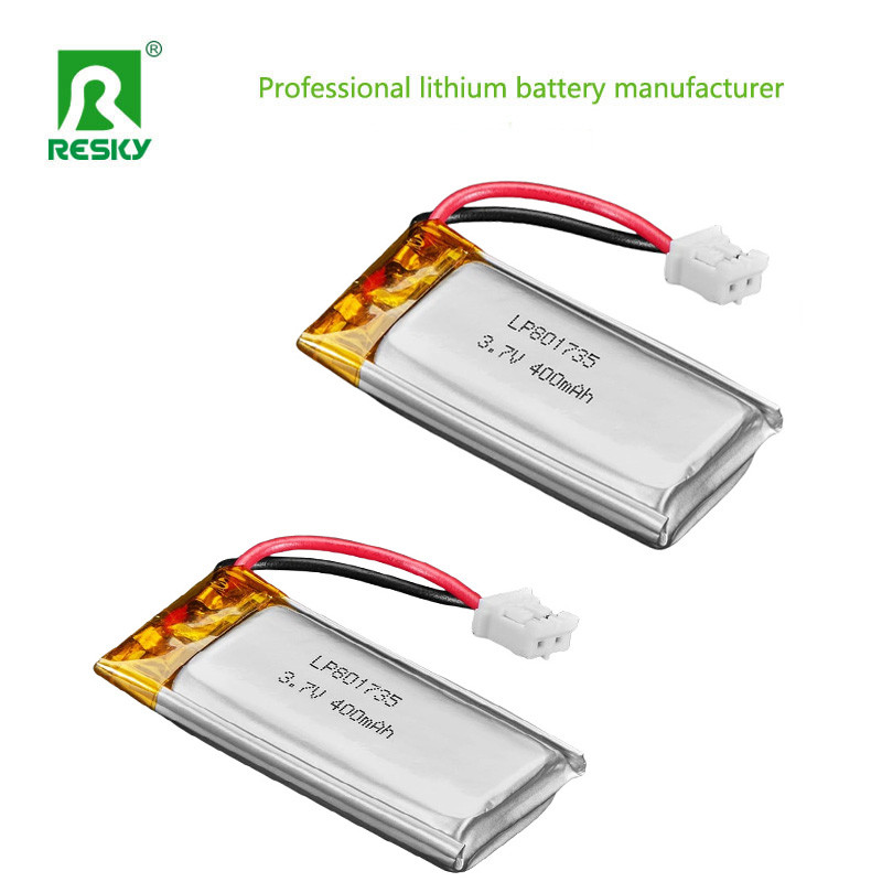 Solar Lithium Cell 801735 3.7v 400mAh Rechargeable Lithium Ion Polymer Battery