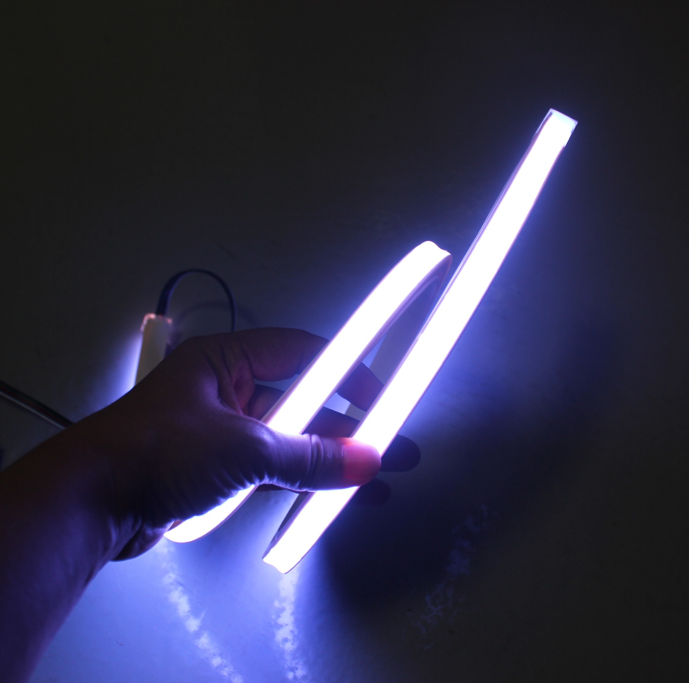 programmable rgbw 4 chip color changing led neon rope flexible strip 24v top-view square 17x17mm
