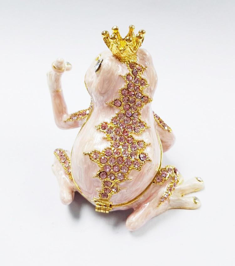 New frog animal pewter cartoon jewelry box metal gift box Frog trinket box