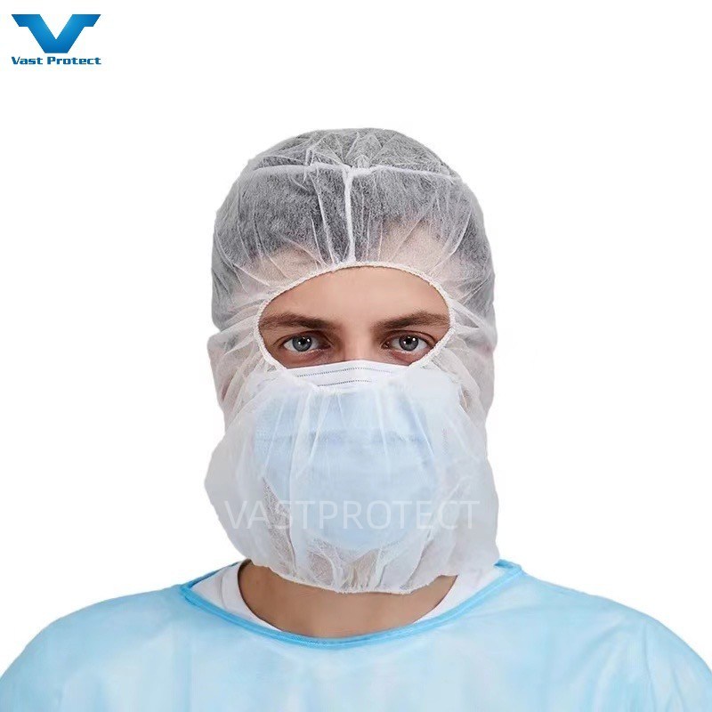 Food Processing Industry Workshop Factory Disposable Protective Polypropylene Non-Woven PP Ninja Astronaut Space Balaclava Cover Head Hood