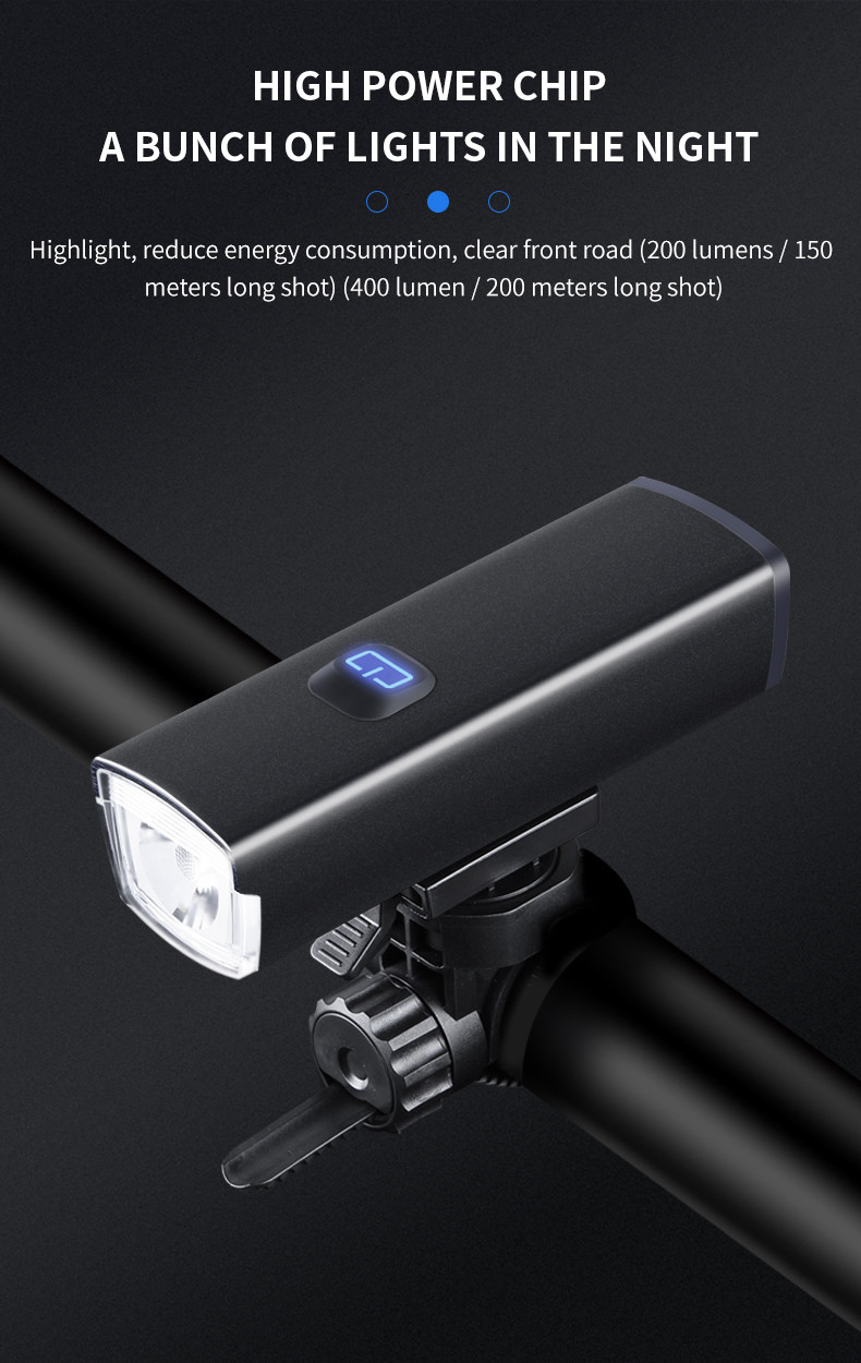IPX6 Waterproof Front 600Lms LED Bicycle Light 2200mAh Battery USB Rechargeable